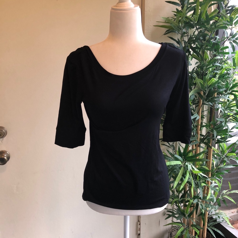 Salaam Half Sleeve Black Blouse